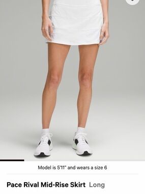 lululemon athletica White Pace Rival Mid-Rise Skirt